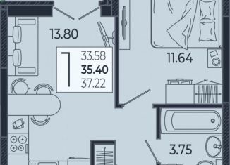 Продажа 1-комнатной квартиры, 35.4 м2, Краснодар, Адмиралтейский бульвар, 1, Прикубанский округ