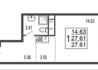 Продаю квартиру студию, 27.6 м2, Лыткарино, 6-й микрорайон, 15Д