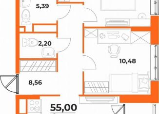 Продается двухкомнатная квартира, 55 м2, Хабаровский край