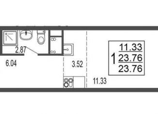 Квартира на продажу студия, 23.8 м2, Лыткарино, 6-й микрорайон, 15Д