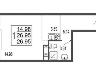 Продажа квартиры студии, 27 м2, Лыткарино, 6-й микрорайон, 15Д, ЖК Гармония Парк