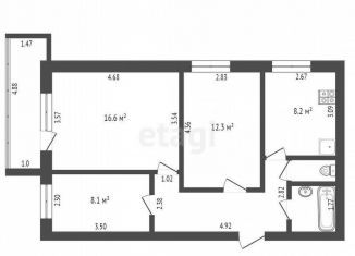 Продажа 3-ком. квартиры, 58.6 м2, Абакан, улица Некрасова, 22А