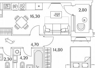 Продам 1-комнатную квартиру, 43.9 м2, Санкт-Петербург, Планерная улица, 99, муниципальный округ Юнтолово