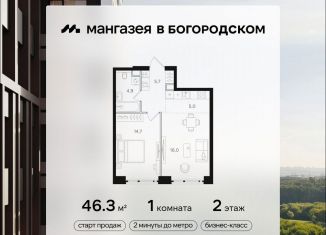 Продается однокомнатная квартира, 46.3 м2, Москва, метро Черкизовская